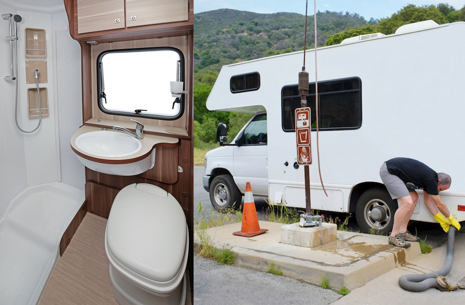 Portable RV/camper toilet and holding tank setup in Melbourne, Florida