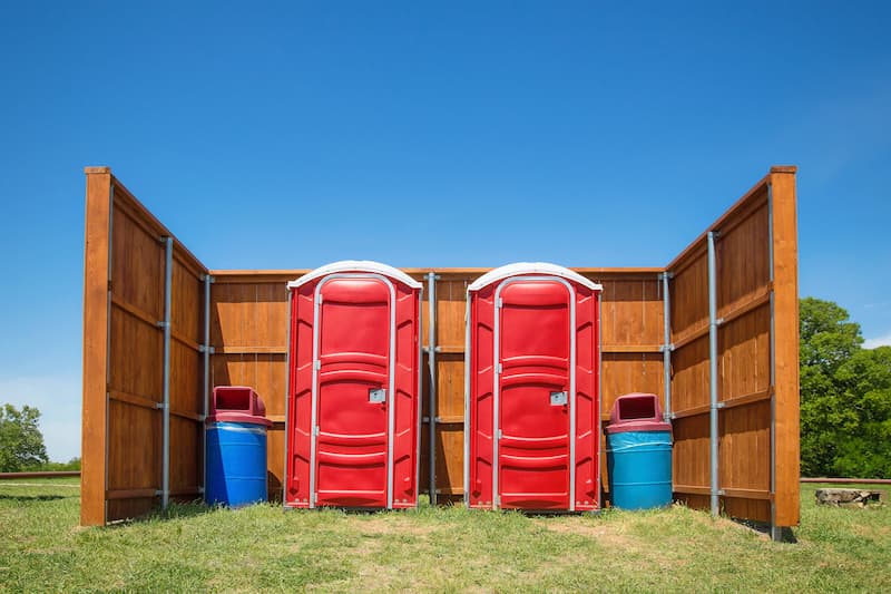 Short-term porta potty units staged for delivery in Melbourne, Florida